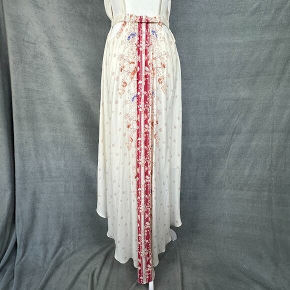 Free People Dress Women 6 Cream Floral Halter Maxi Fairy Whimsy Beach Boho Flowy - Picture 6 of 15